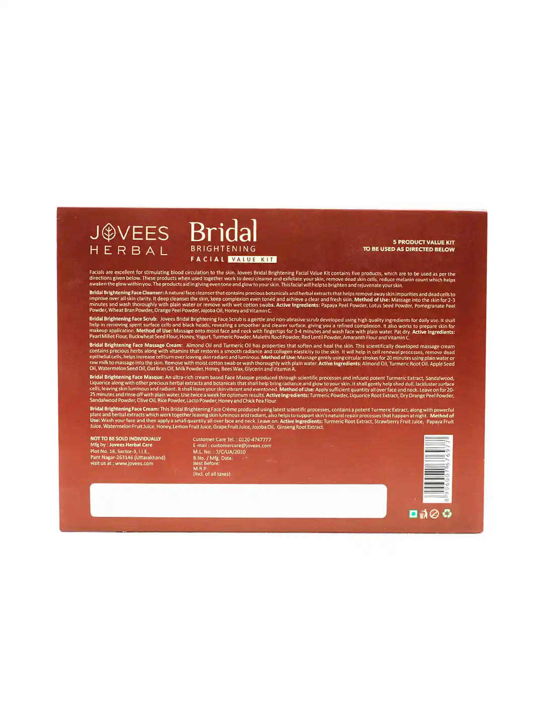 Buy Jovees Herbal Bridal Facial Kit for Radiant & Glowing Skin for