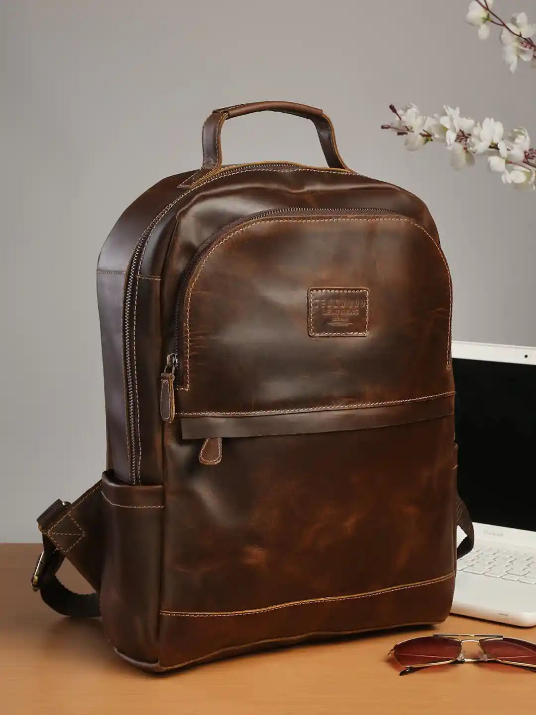 Buy Teakwood Leathers Brown Leather Backpack Backpacks for
