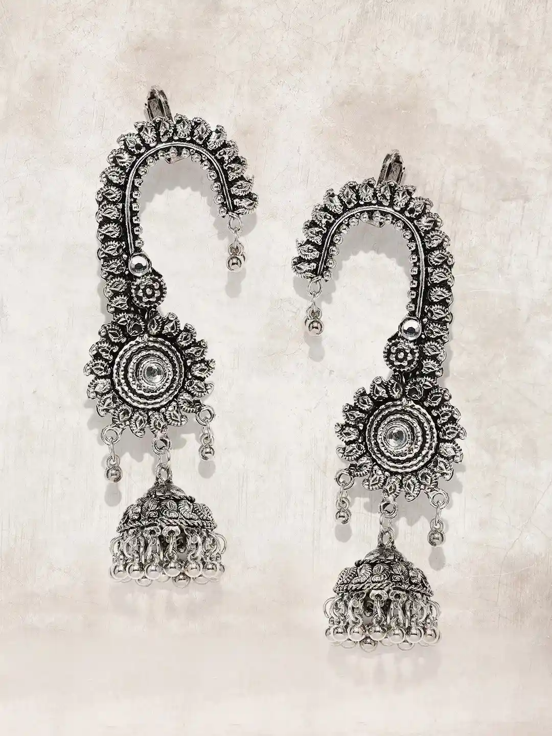 Jhumka Earrings Women's Cuff Earrings Anouk Oxidised Silver