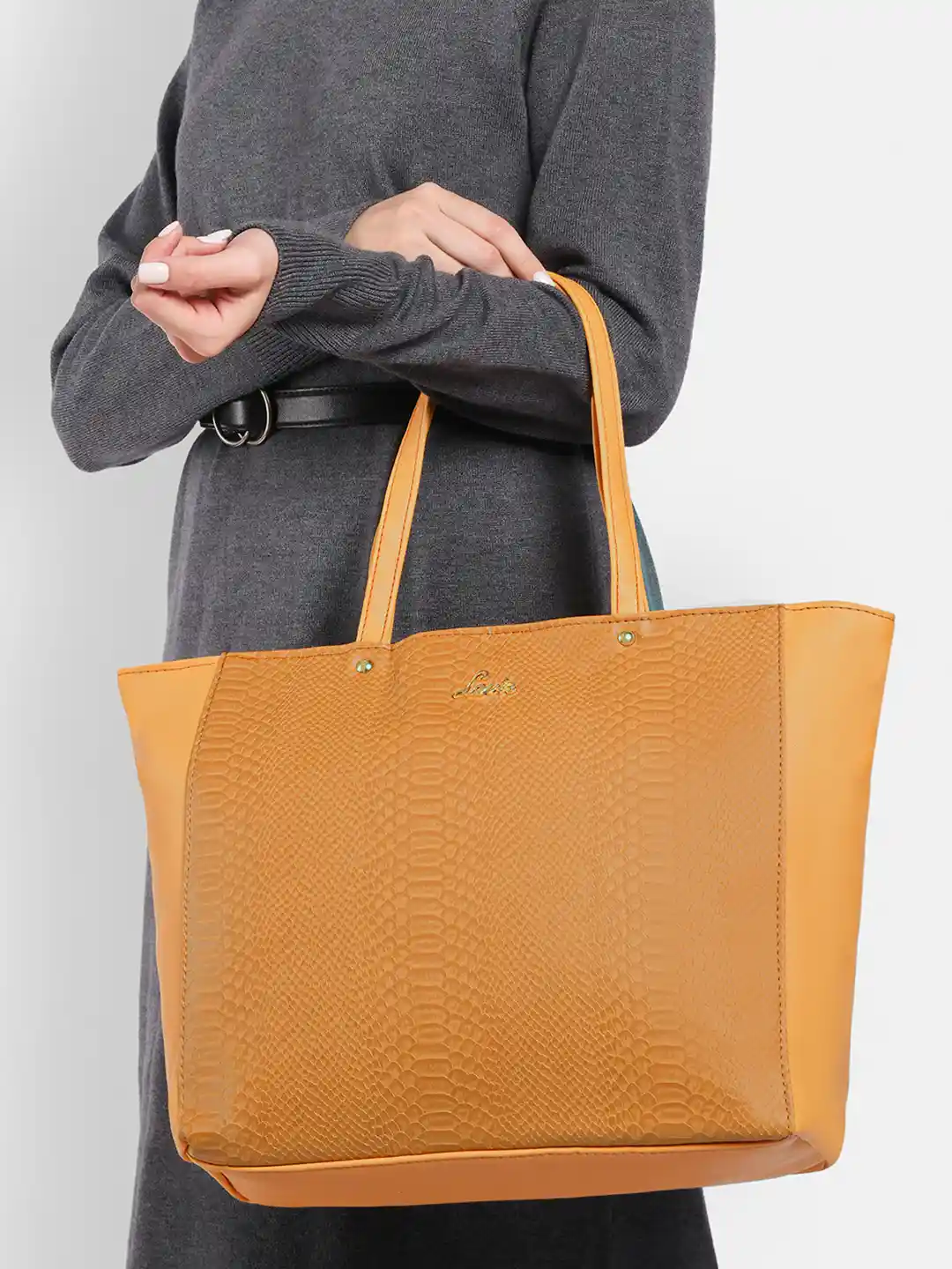 Buy Lavie Croc Nov Women Yellow Tote Bag - Handbags for Women