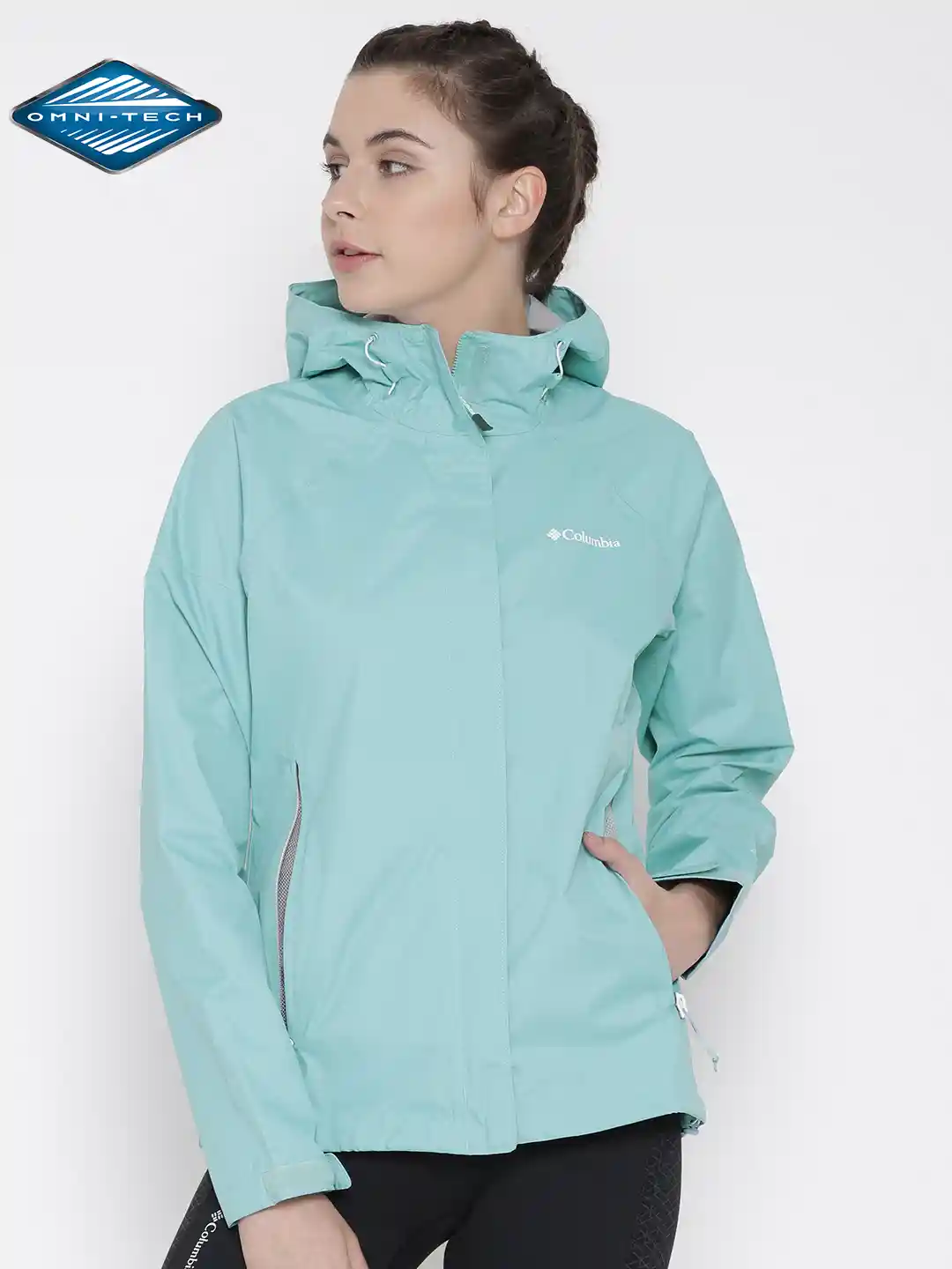 Buy Columbia Blue Sleeker Hooded Outdoor Rain Jacket Rain Jacket