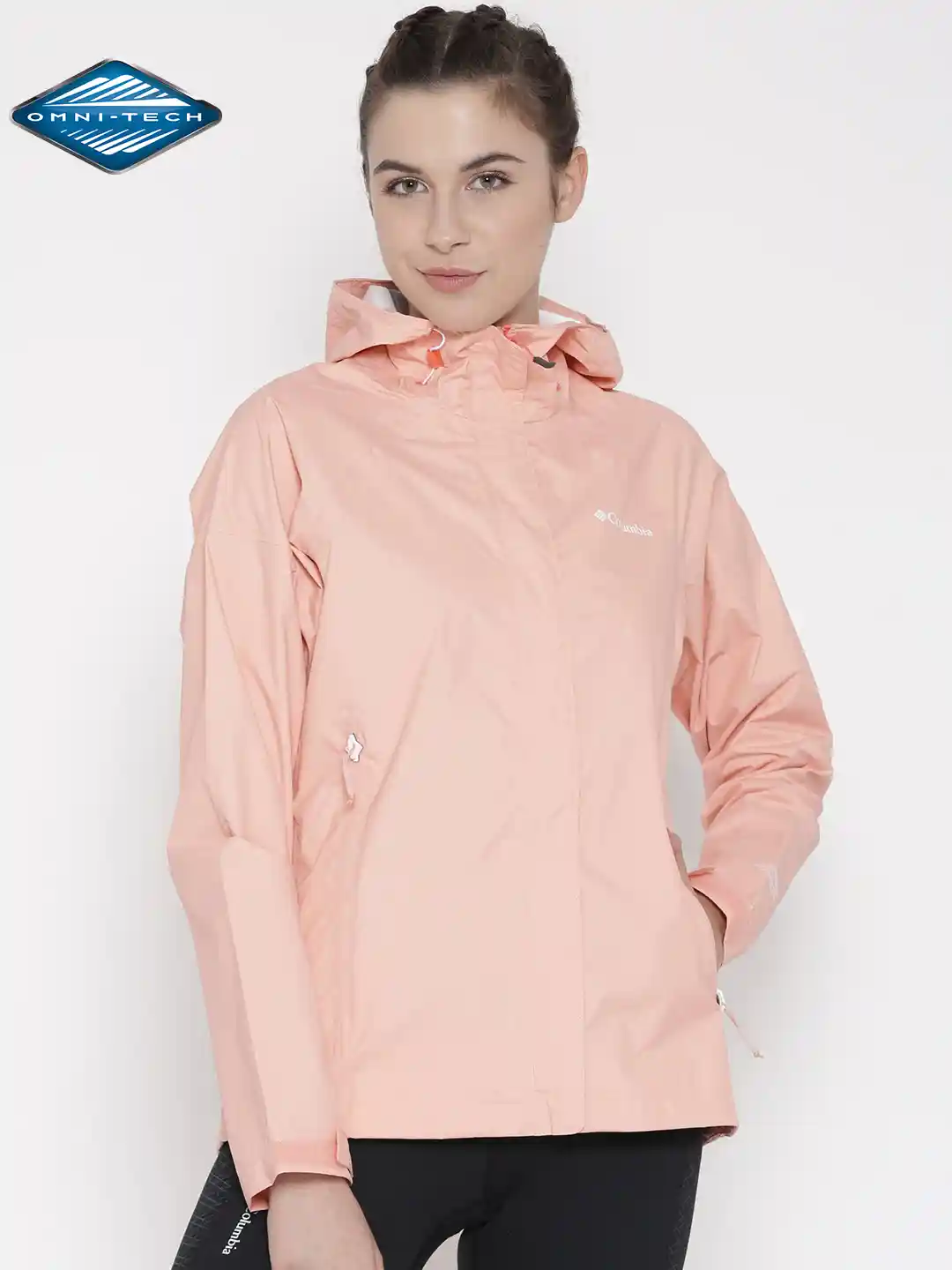 Buy Columbia Peach-Coloured Sleeker Hooded Outdoor Rain Jacket