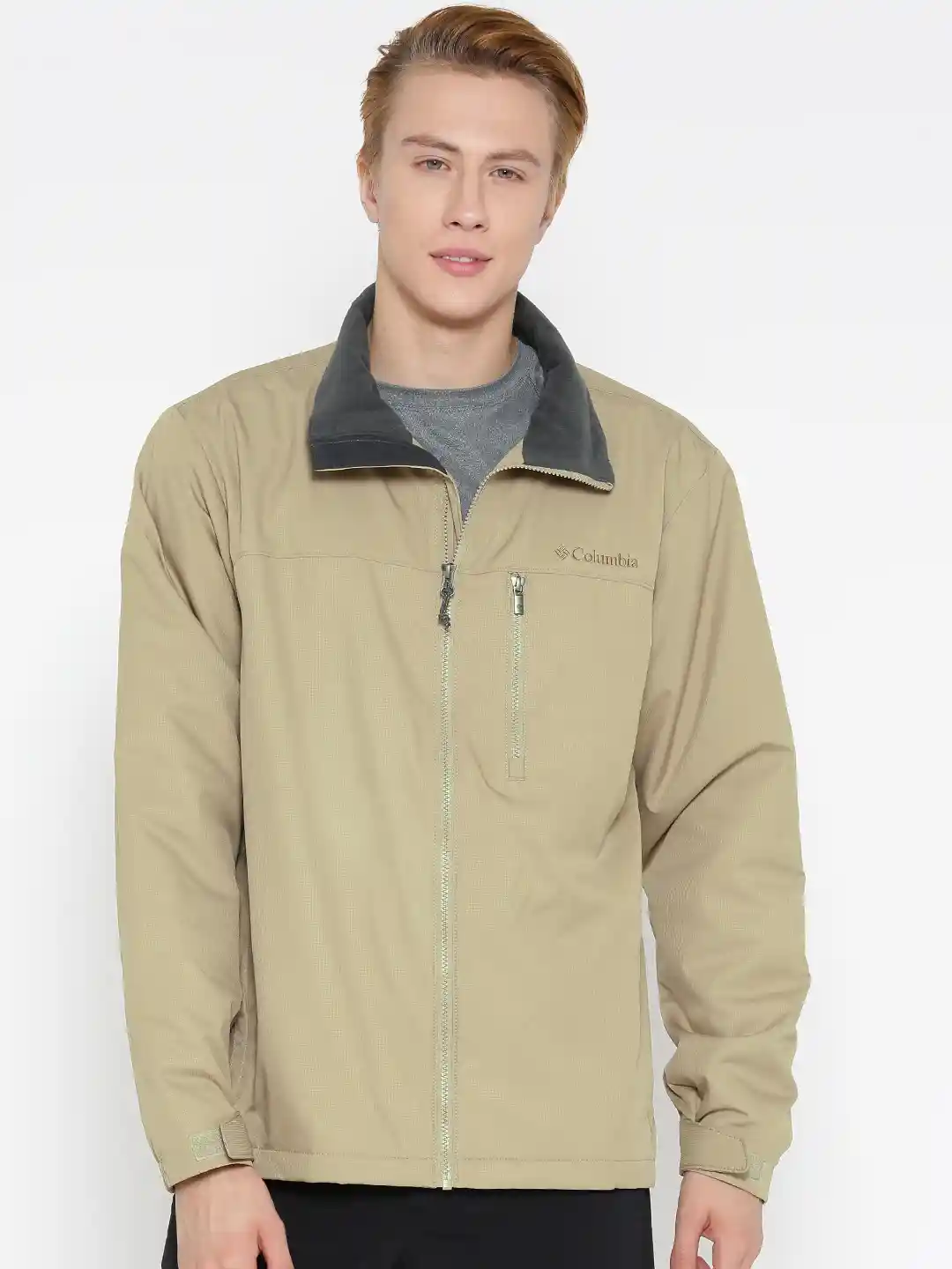 Buy Columbia Men Beige Utilizer Solid Sporty Outdoor Jacket