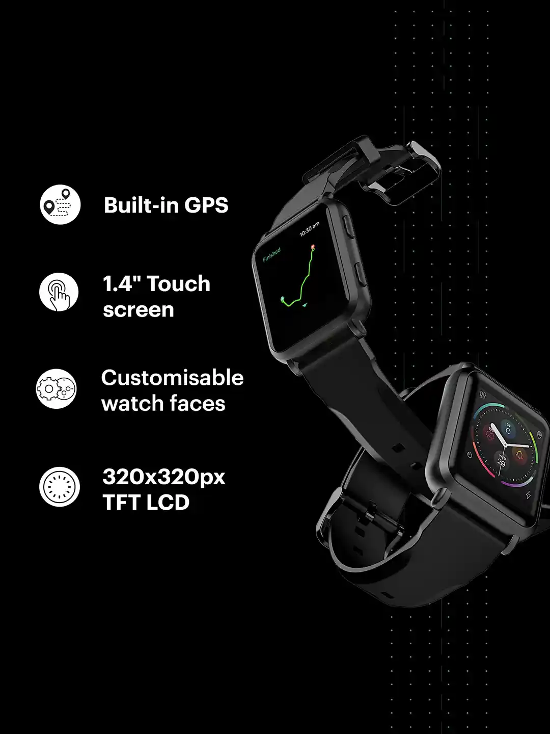 Buy NOISE ColorFit Nav+ Smartwatch Stealth Black Smart Watches
