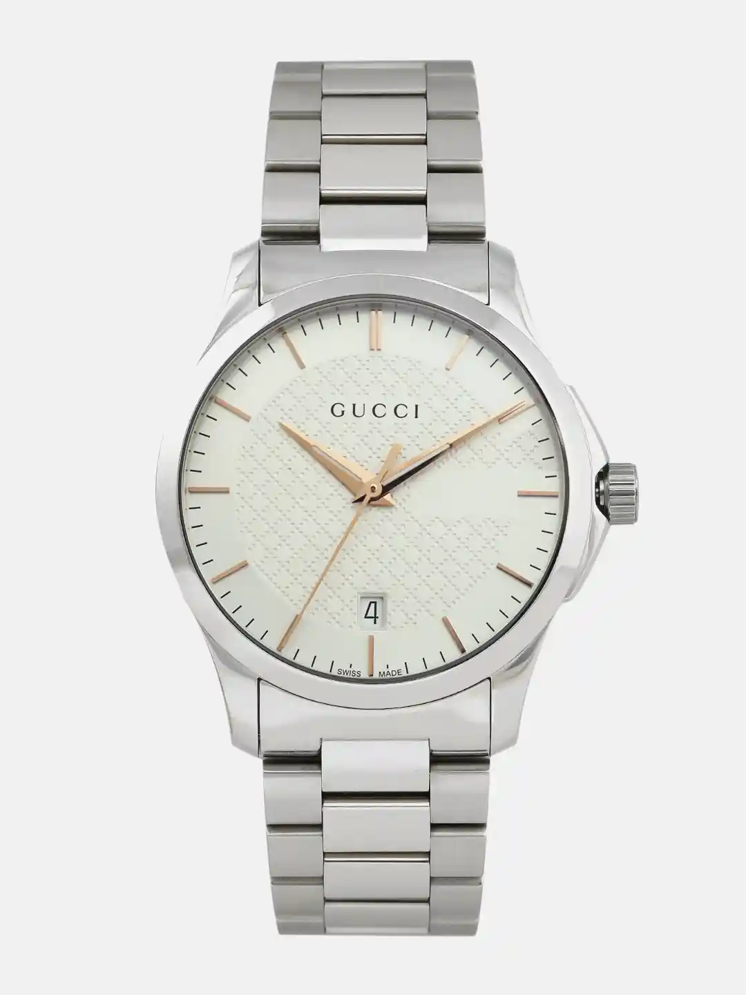 Buy Gucci Timeless Men Silver-Toned White Analogue Watch