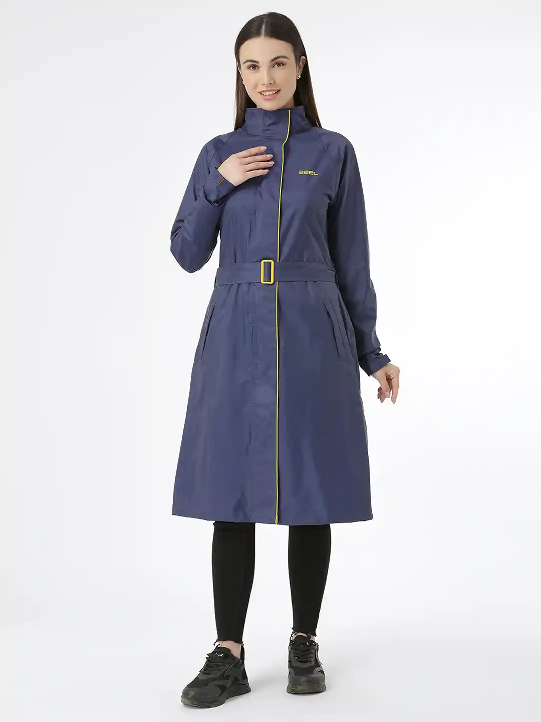 Buy Zeel Women Navy Blue Solid Rain Jacket Rain Jacket for Women