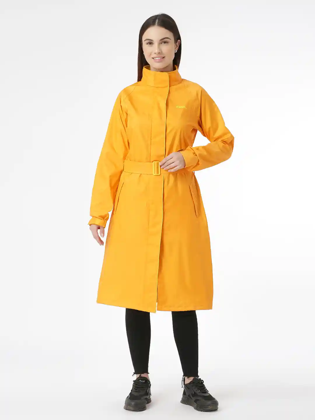 Buy Zeel Women Yellow Solid Nylon Traveller Rain Jacket Rain