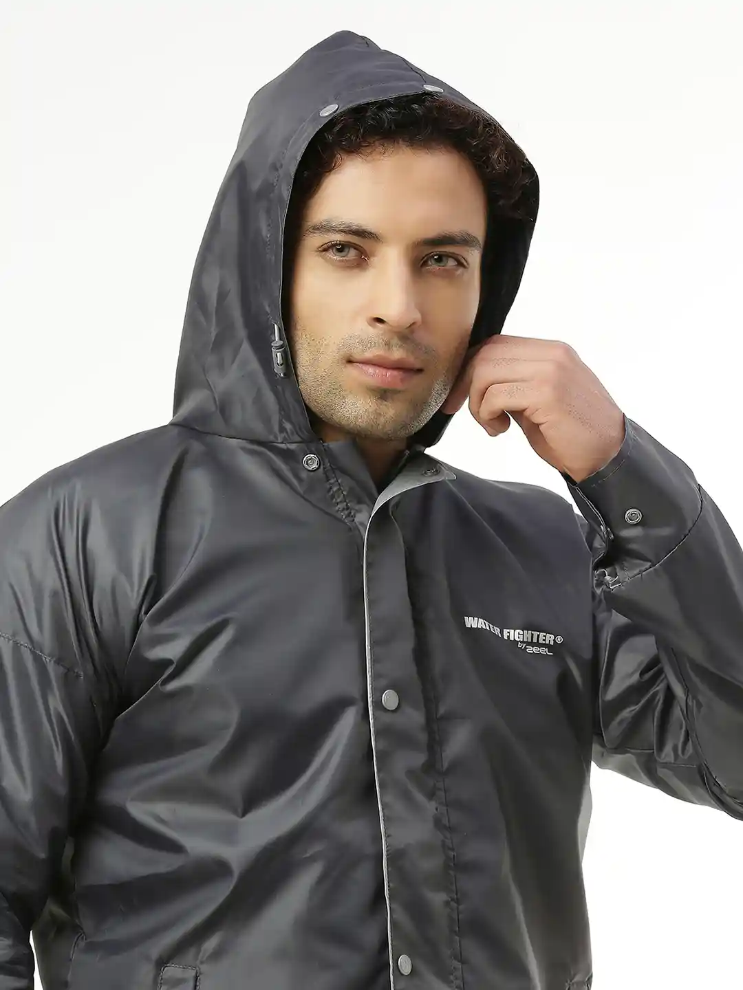 Water Fighter Zeel Raincoat Double Layer Buy Zeel Men Grey Solid