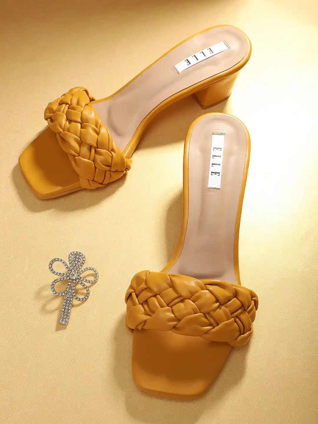 ELLE Yellow Block Sandals