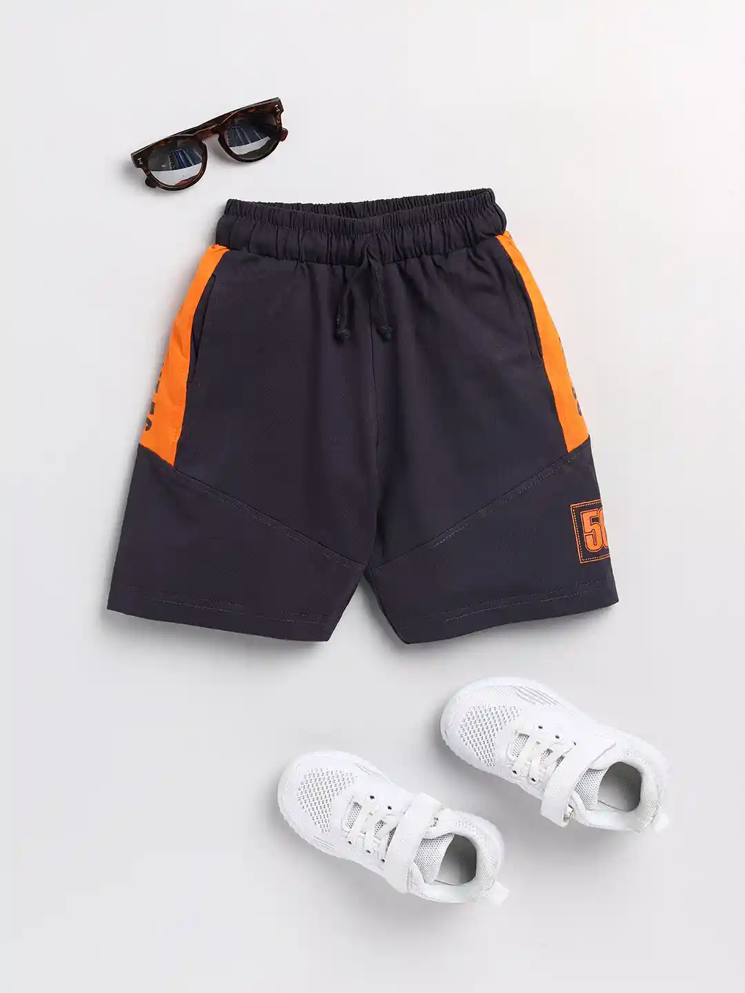 Buy Todd N Teen Boys Grey Orange Cotton Shorts Shorts for Boys