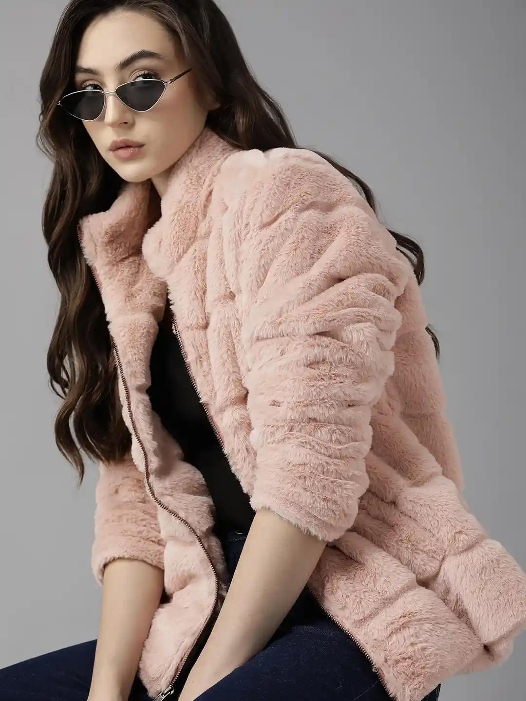 Buy The Roadster Lifestyle Co. Women Peach-Coloured Solid Fur