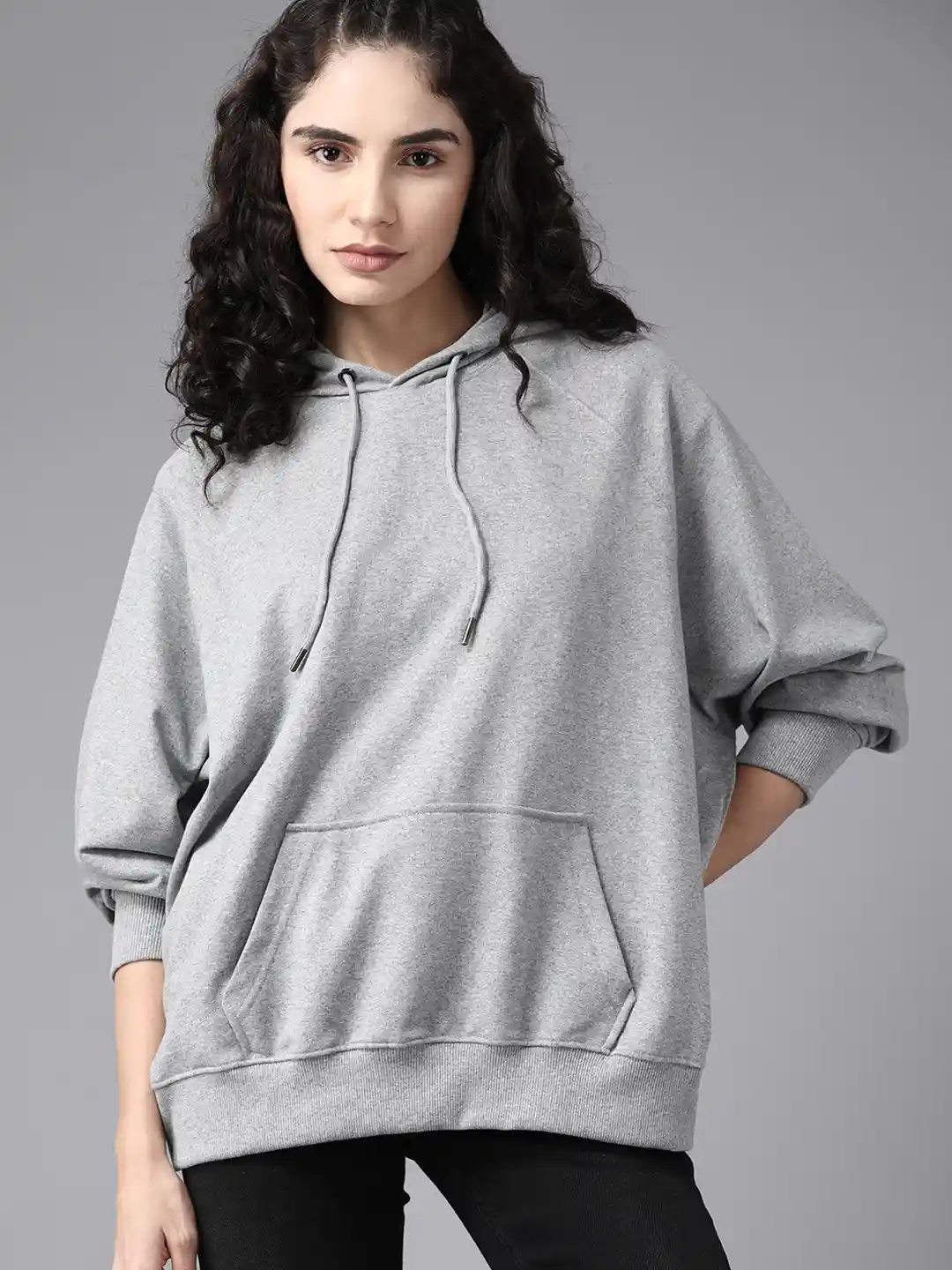 Buy The Roadster Lifestyle Women Grey Melange Hooded