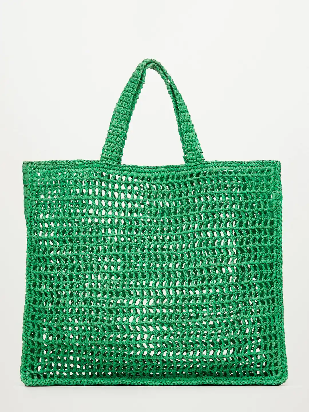 Buy MANGO Green Woven Design Oversized Shopper Tote Bag Handbags