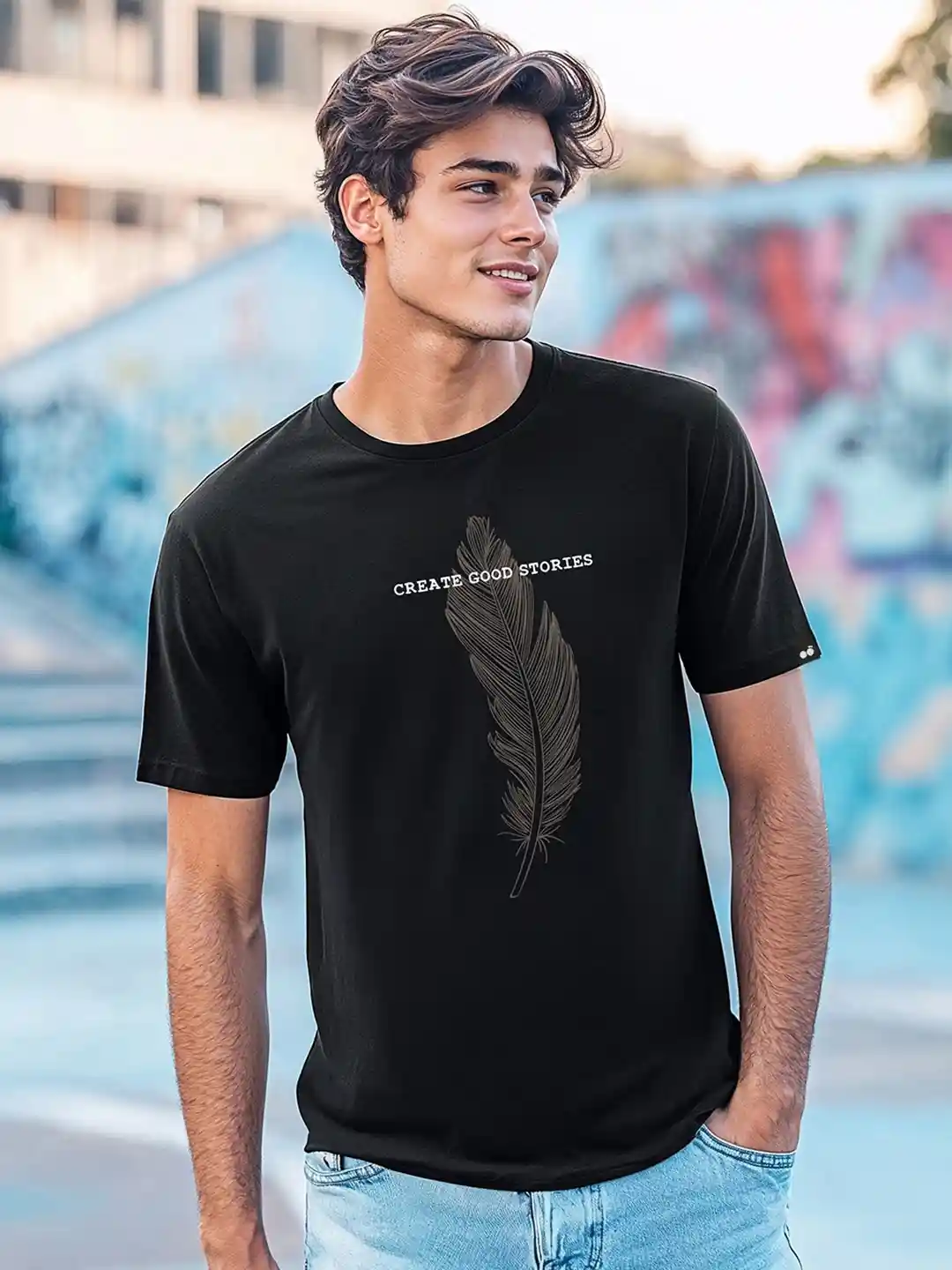 Bewakoof Men Black Printed T-shirt