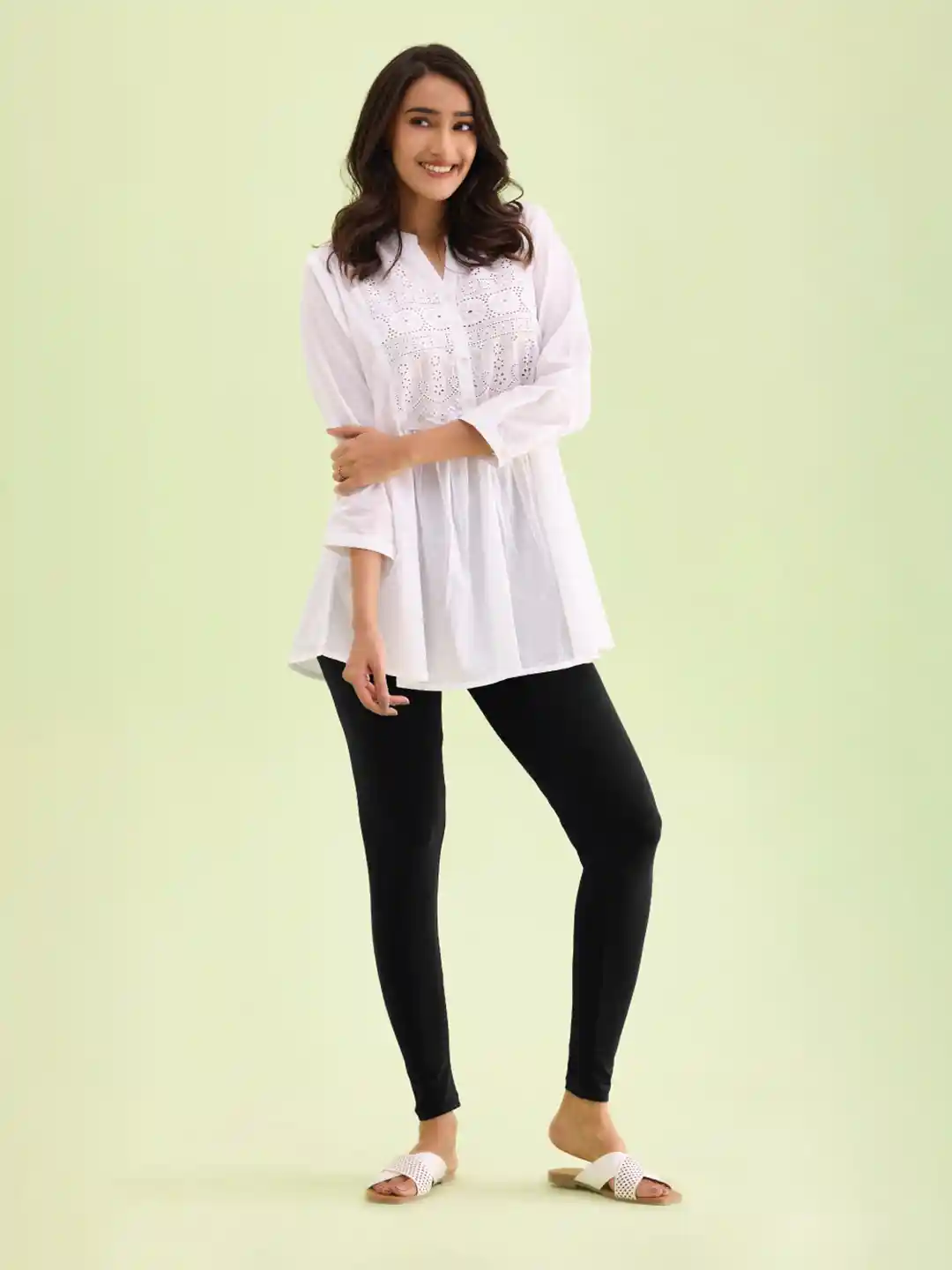 Buy Go Colors Women Black Solid Ankle Length Leggings Leggings