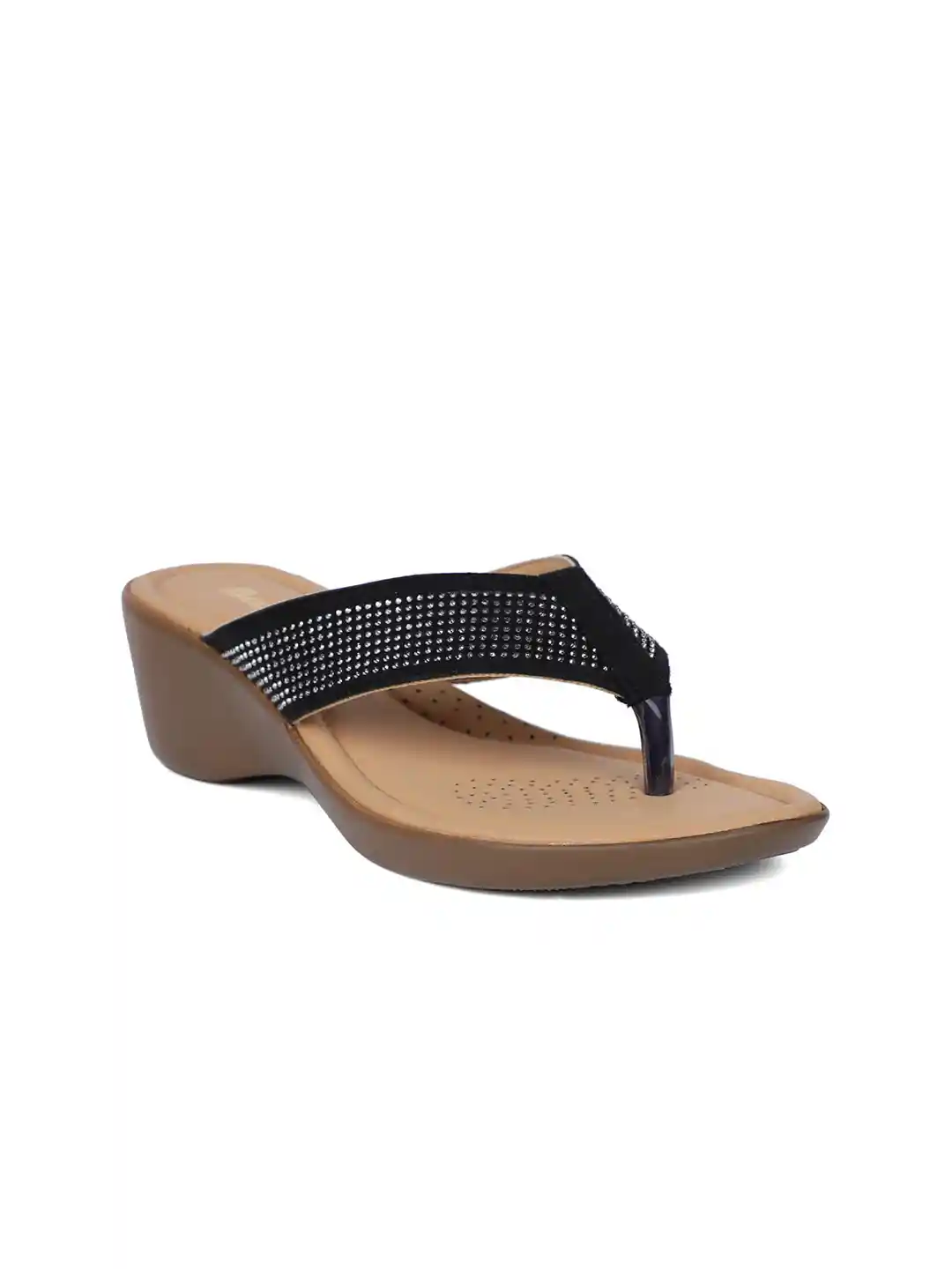 Bata Black Wedge Sandals