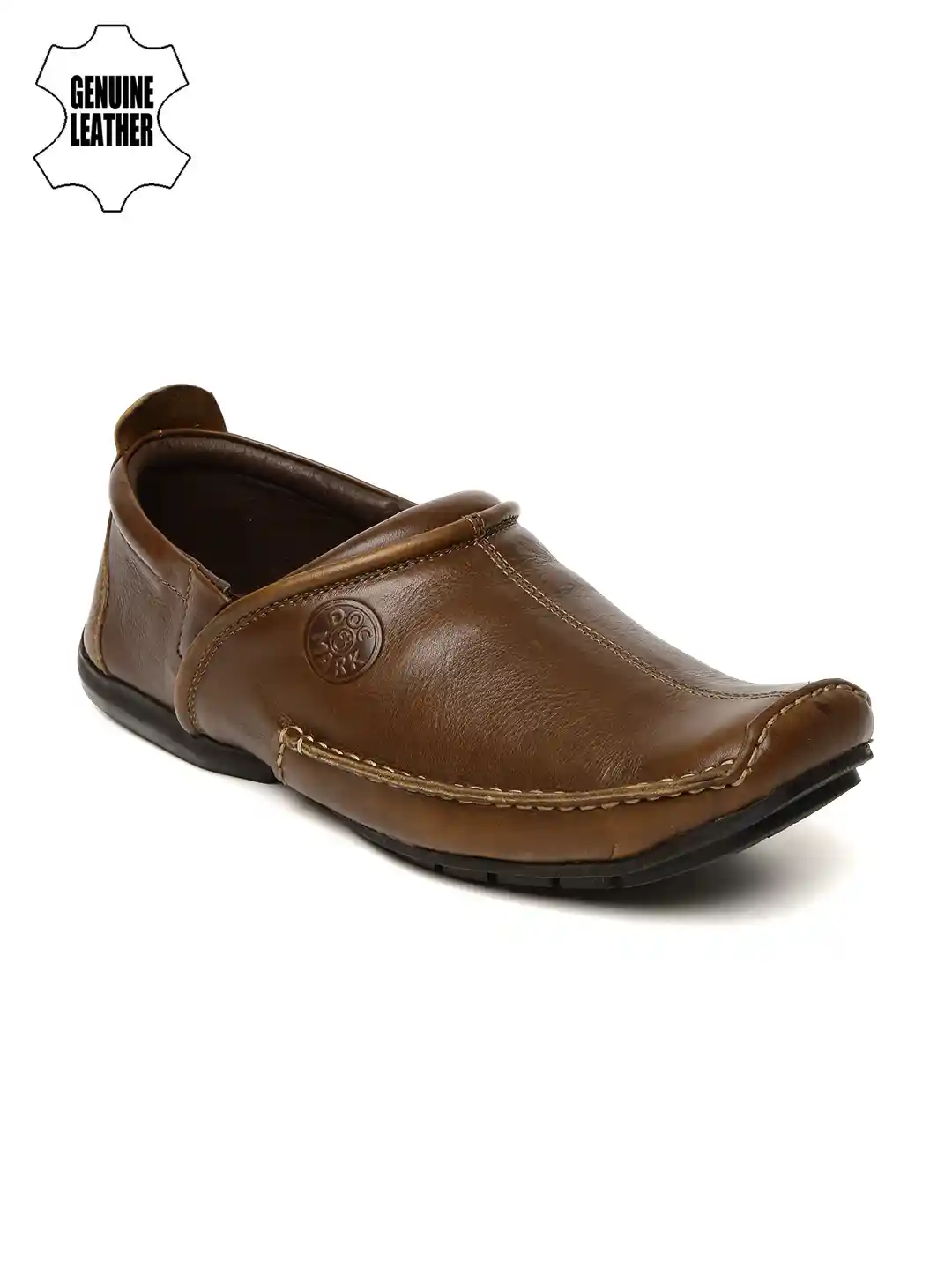 Buy Doc Mark Men Brown Genuine Leather Slip-On Sneakers Casual
