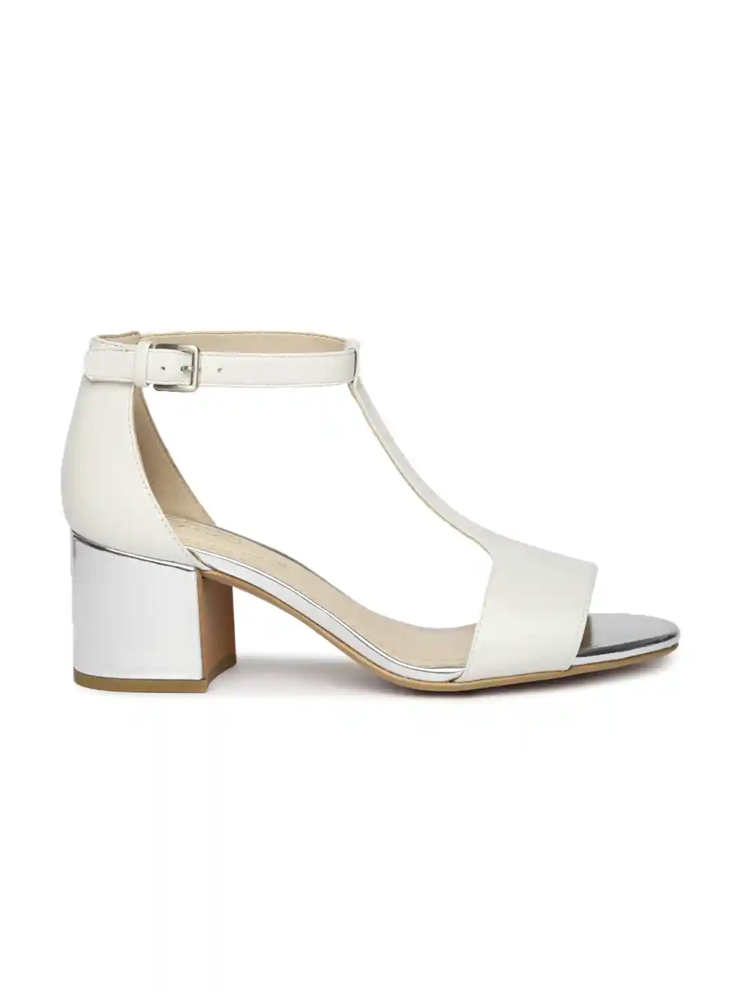 Buy Clarks Women White Leather Sandals Heels for Women 1832218