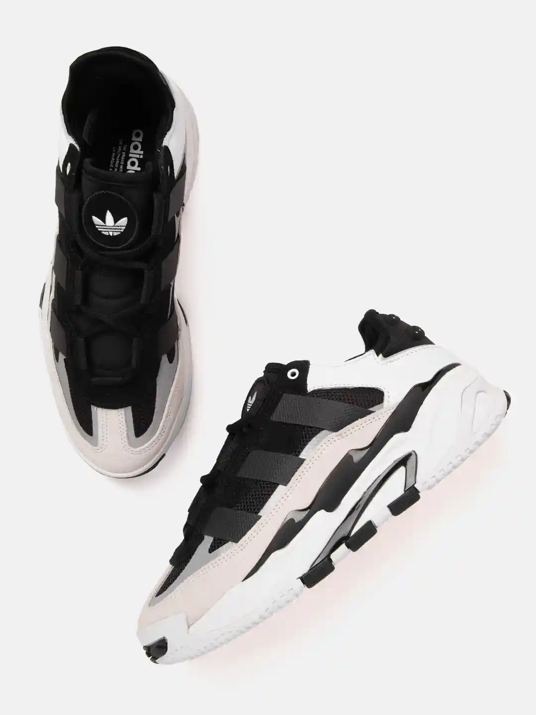 Buy ADIDAS Originals Men Black White Colourblocked Woven Design