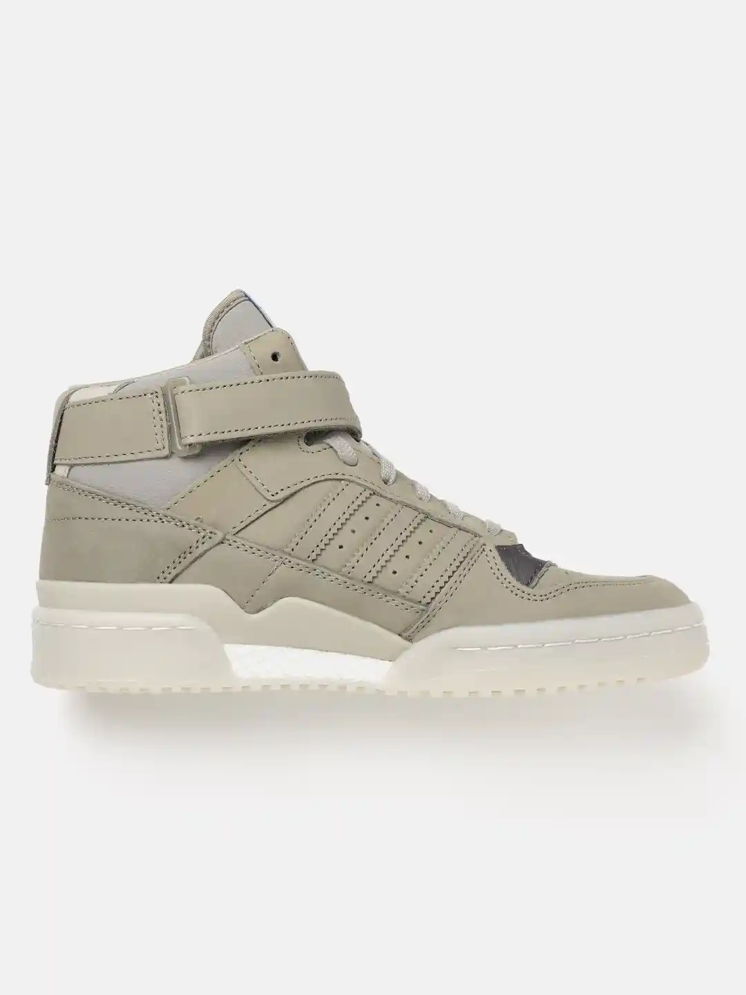 Buy ADIDAS Originals Men Grey Perforated Mid-Top Forum Leather