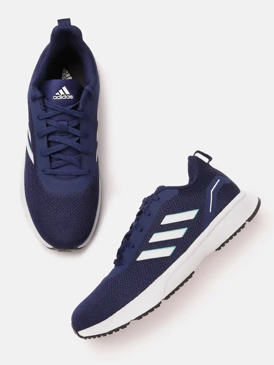 Buy ADIDAS Men Blue &White Woven Design AdiTron Running Shoes