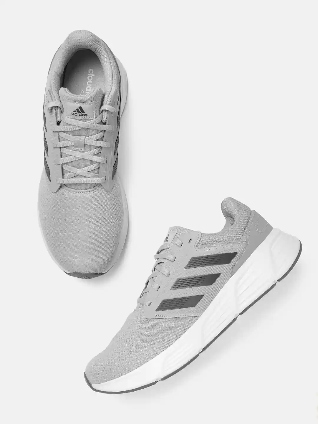 ADIDAS Men Grey Woven Design Galaxy Q Running Shoes