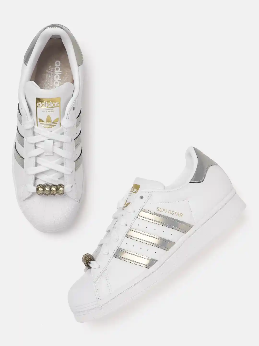 Buy ADIDAS Originals Women White Silver-Toned Beads Embellished