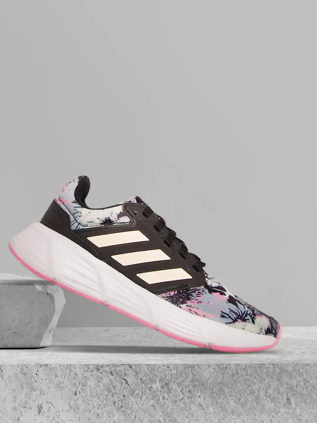 Buy ADIDAS Women Black Blue Floral Print Galaxy Running Shoes