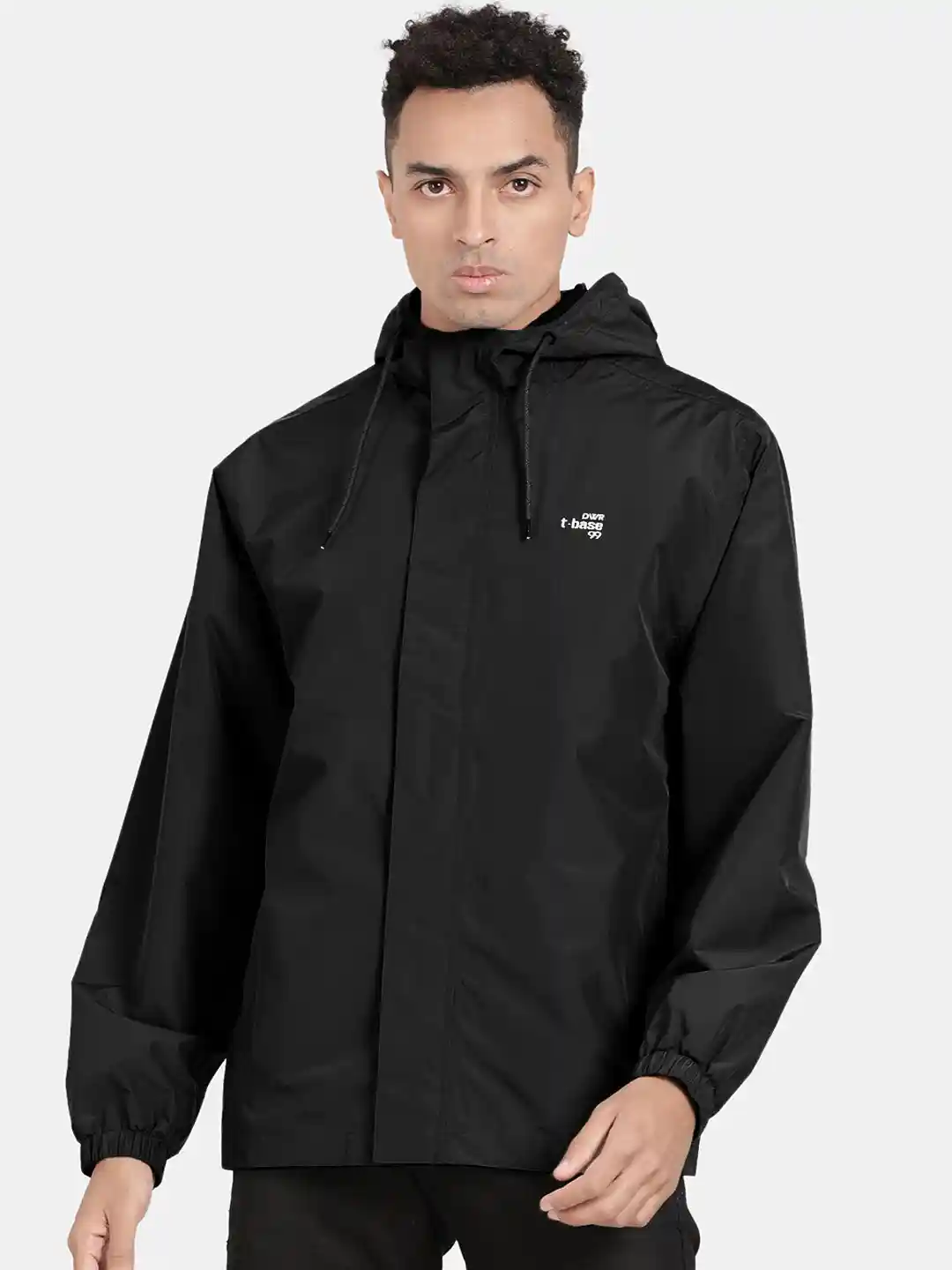 Buy t-base Men Black Solid Ribstop Waterproof Rainwear Jacket