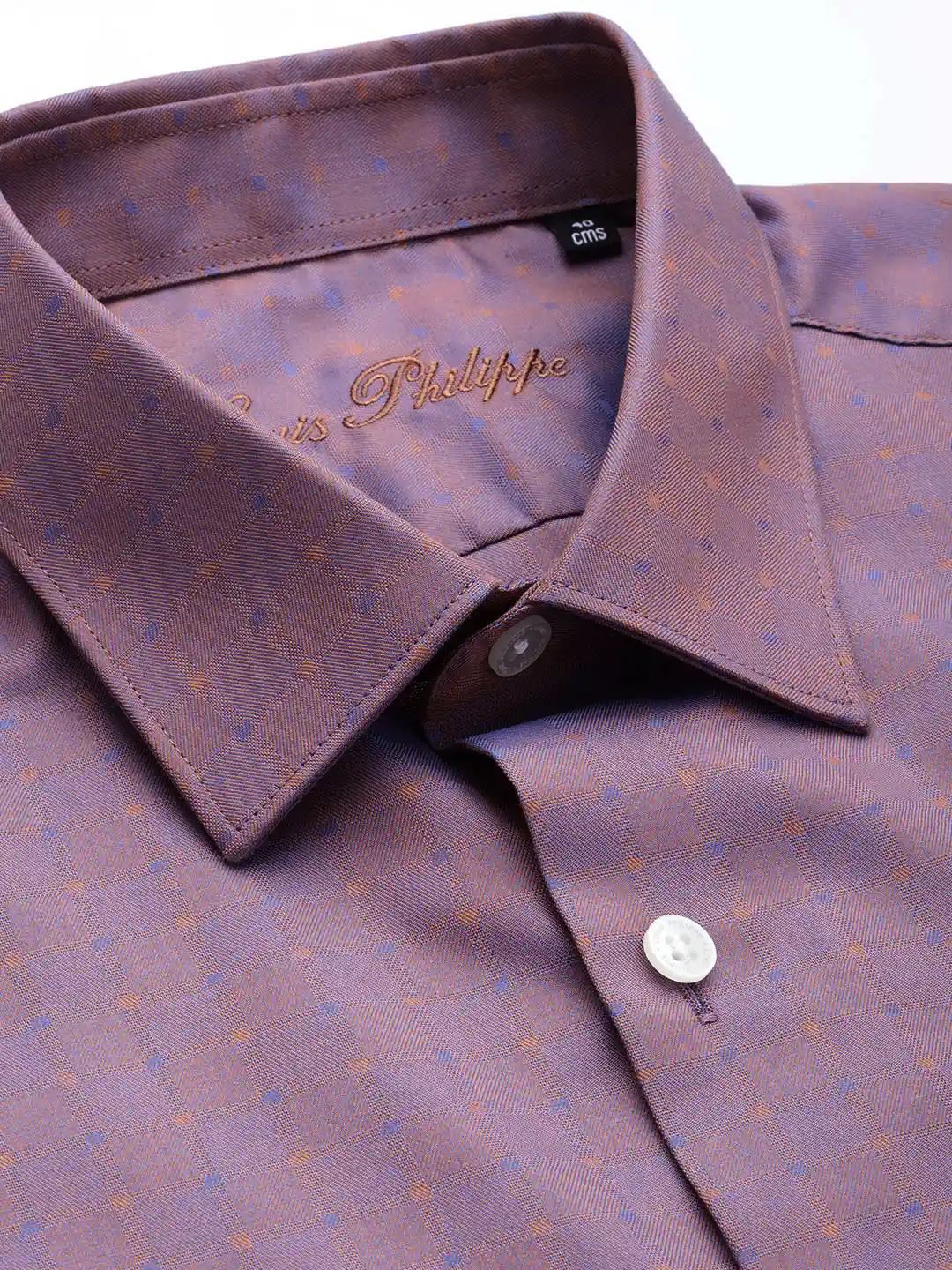 Buy Louis Philippe Men Multicoloured Dual Tone Slim Fit Pure