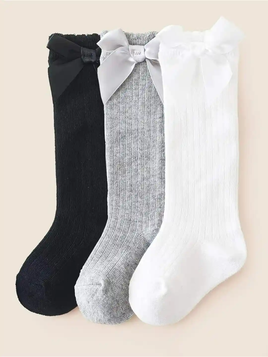 Buy EL REGALO Set Of Girls Solid Bow Detailed Socks Socks for