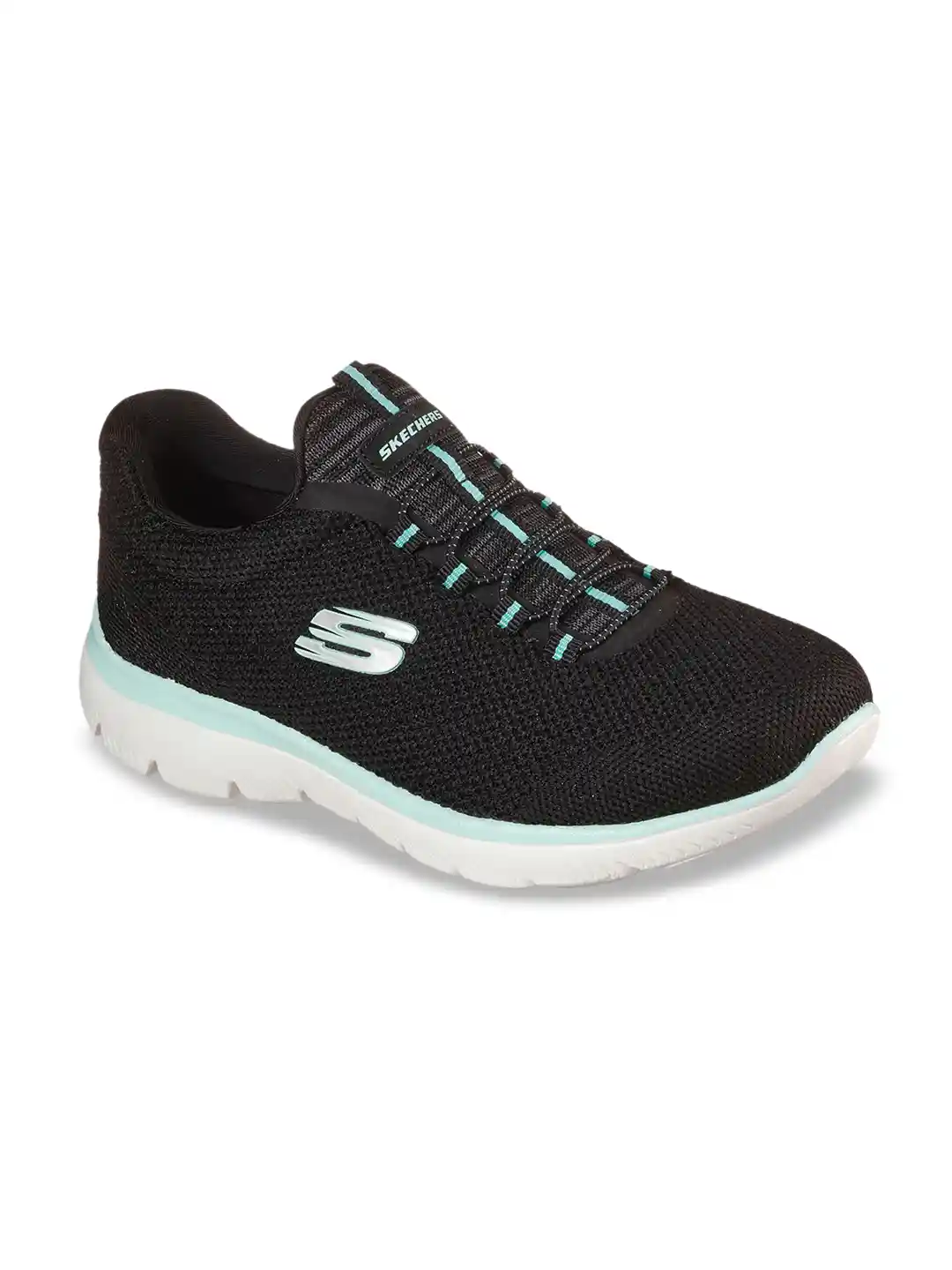 Buy Skechers Women Black Woven Design Sneakers Casual Shoes for