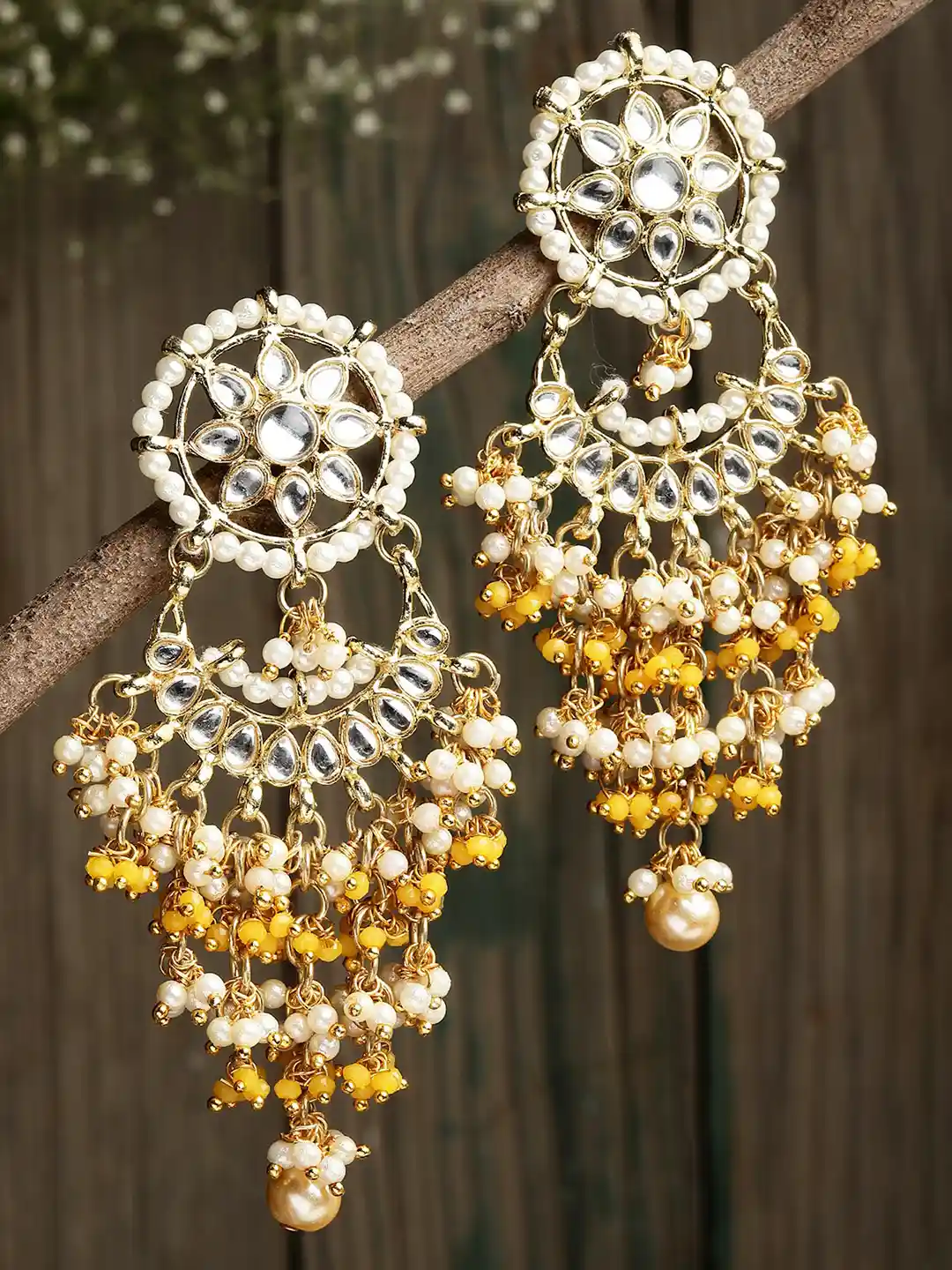 Heavy Earrings Kundan Heavy Kundan Earring Design By Zevar At
