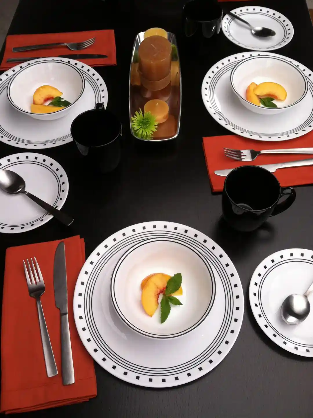 Buy Corelle India Impressions City Block White Black 20-Piece