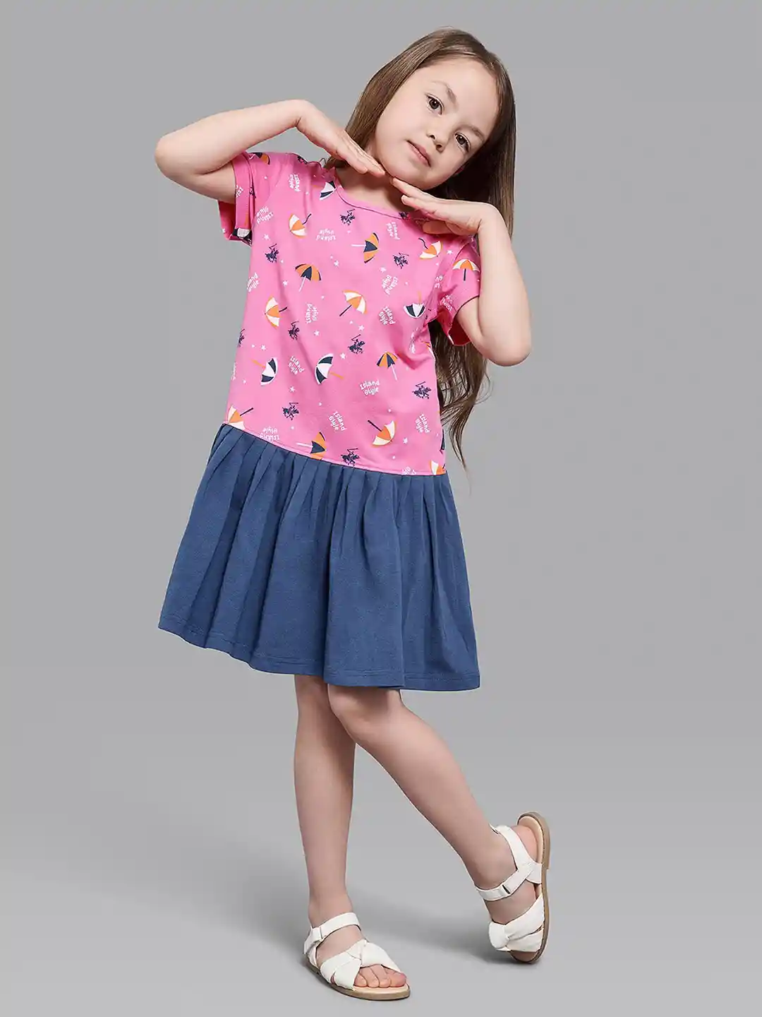 Beverly Hills Polo Club Pink pastel magenta Floral Drop-Waist Dress