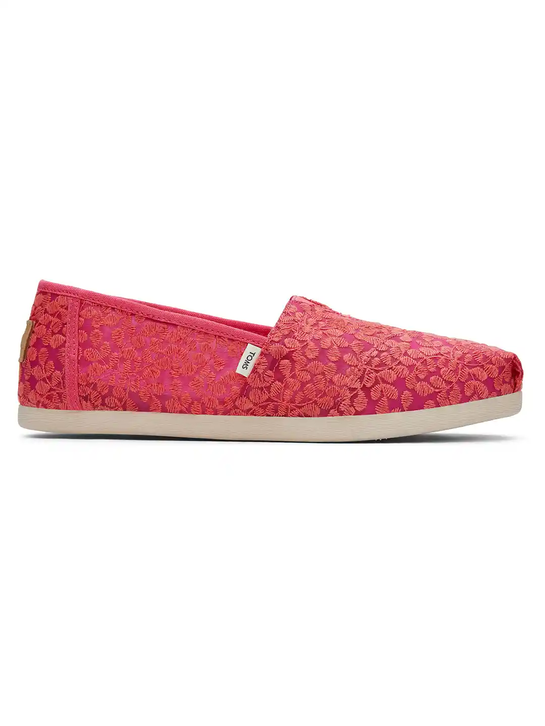 Buy TOMS Women Pink Botanical Lace Alpargata Slip-on Sneakers