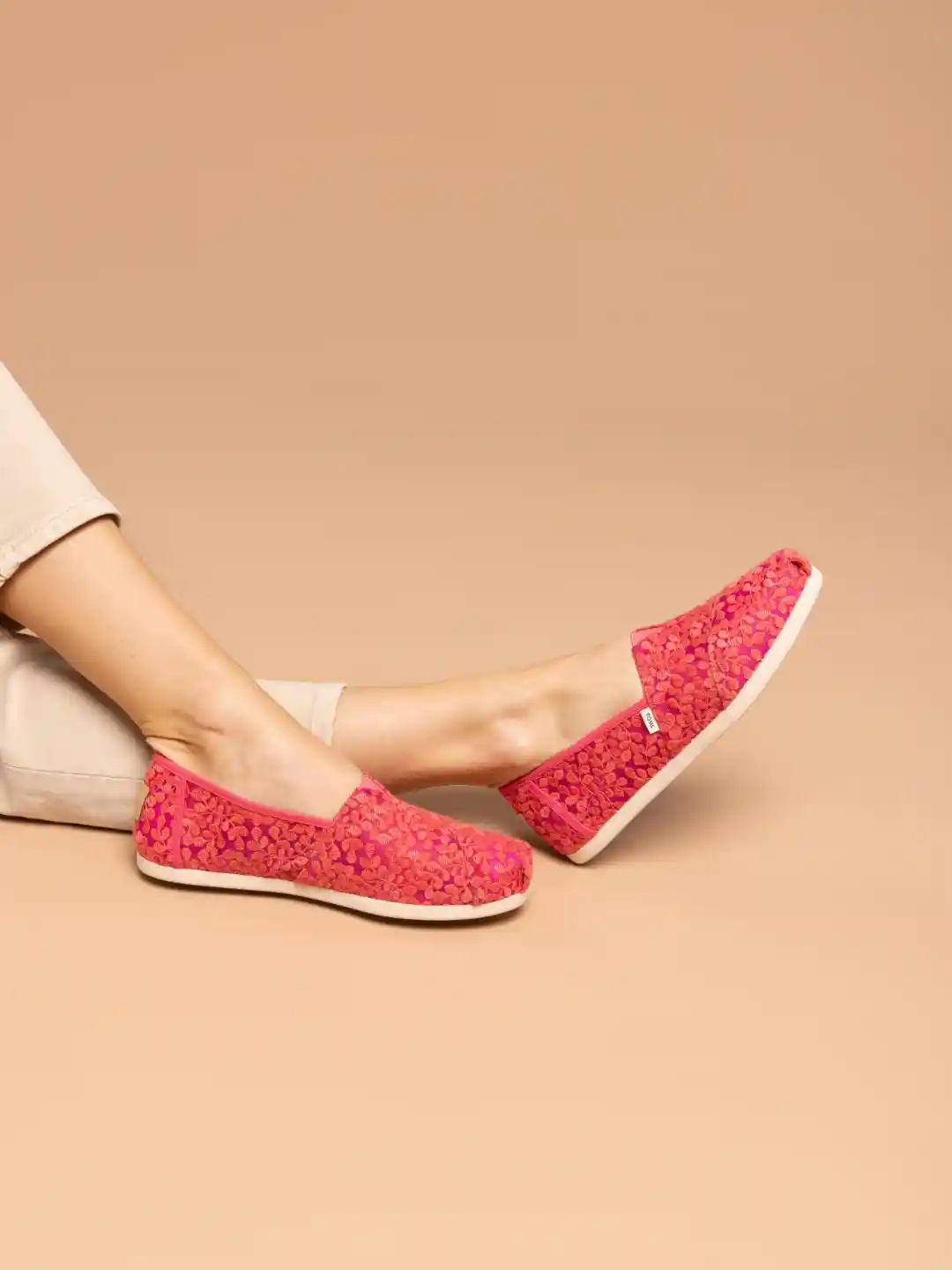 Lace Toms Women's Slip On Shoes TOMS Womens Size Champagne