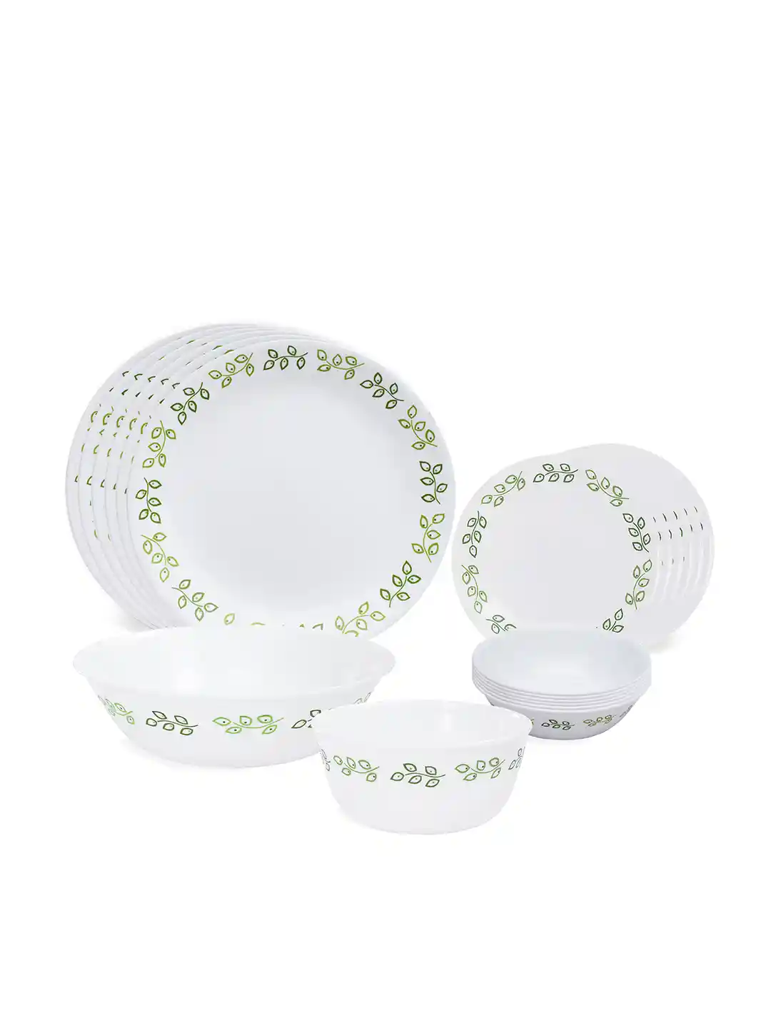 Buy Corelle India Impression Neo Leaf White Green Set of 20