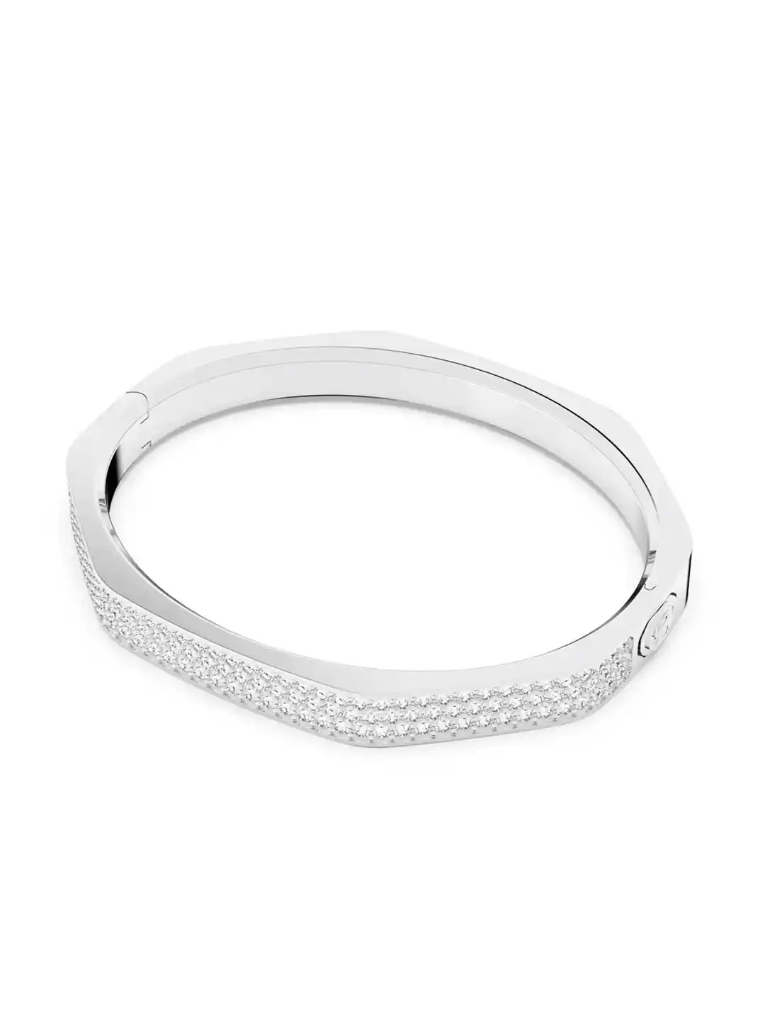 Buy SWAROVSKI Rhodium-Plated Silver-Toned White Crystal-Studded