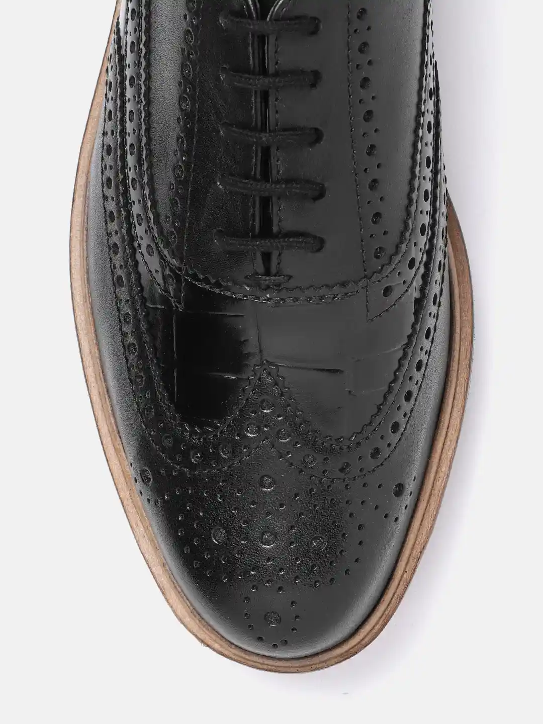 Buy Clarks Women Black Croc Textured Formal Brogues Formal Shoes