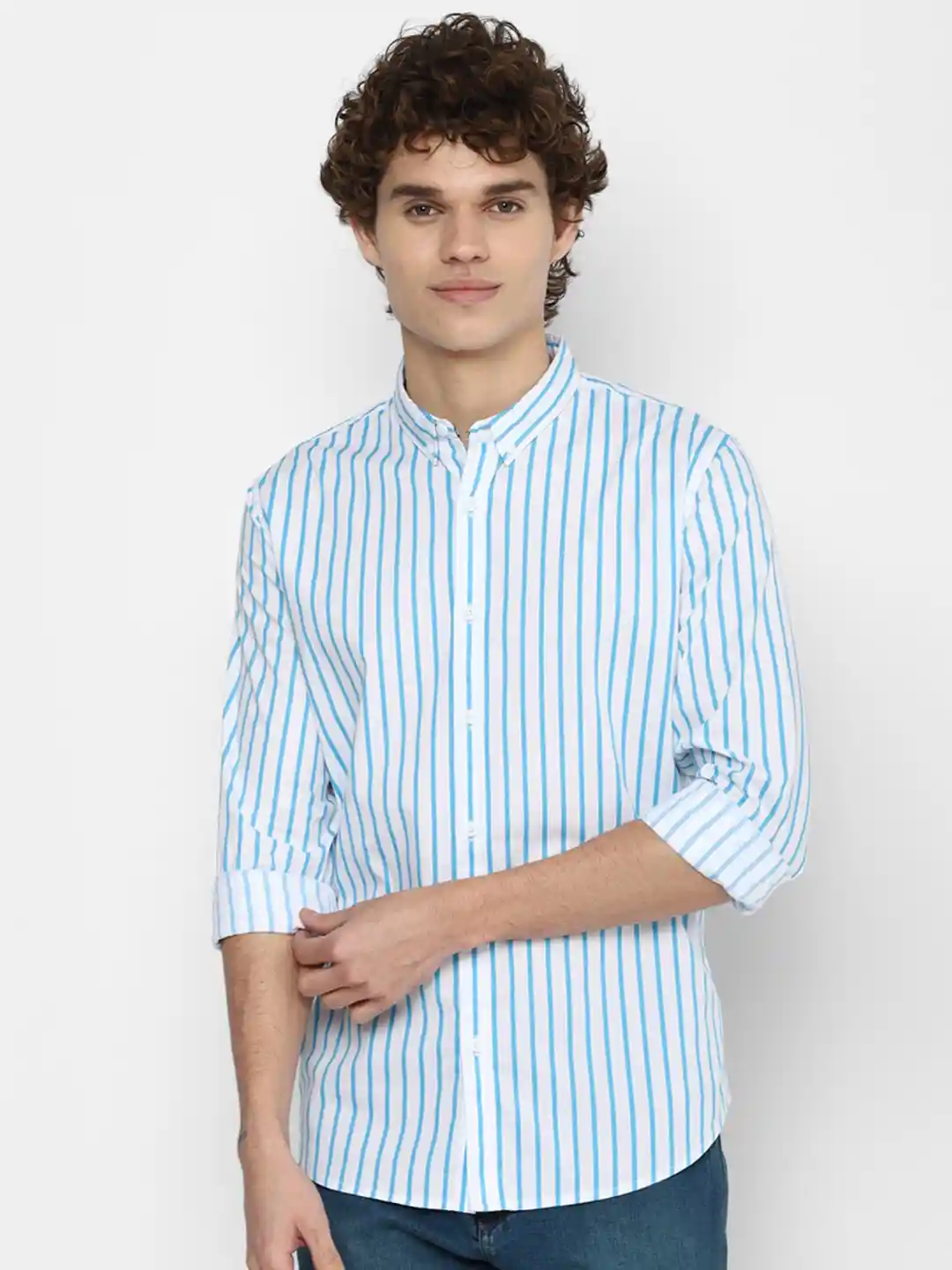 Buy FOREVER 21 Men Blue Striped Casual Shirt Shirts for Men