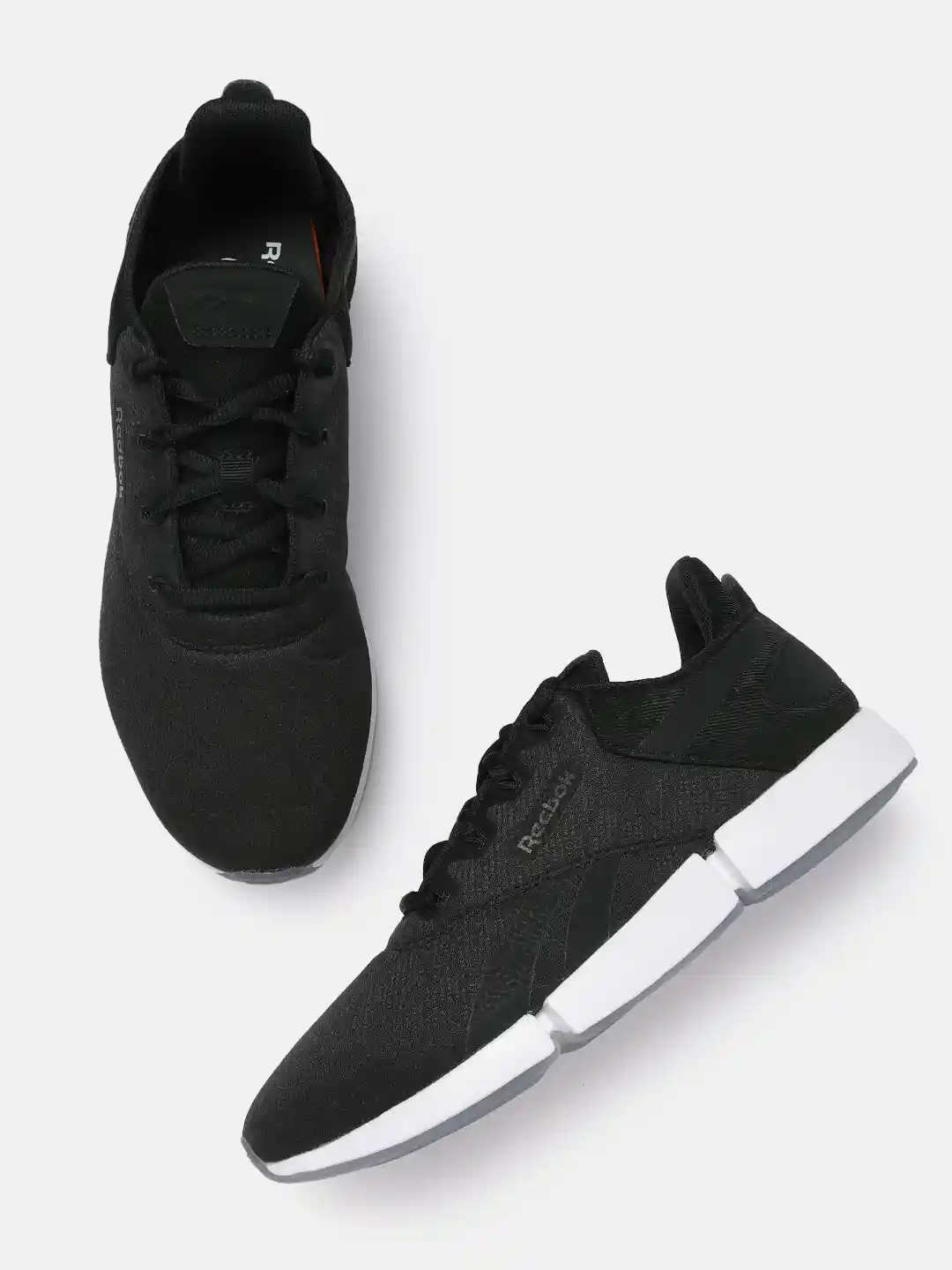 Reebok Men Black Woven Design DailyFit DMX Walking Shoes