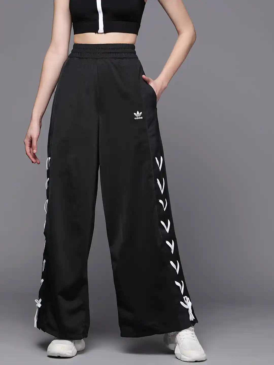 Wide Leg Adidas Poppers Ladies Adidas Popper Tracksuit Bottoms