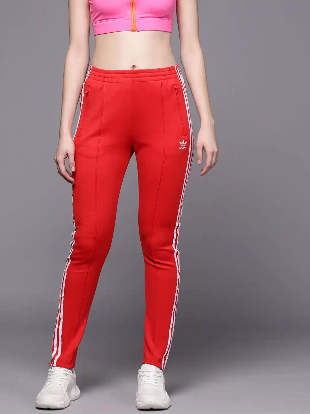 Womens Pants Red Stripes Adidas Track Pants ADIDAS ORIGINALS