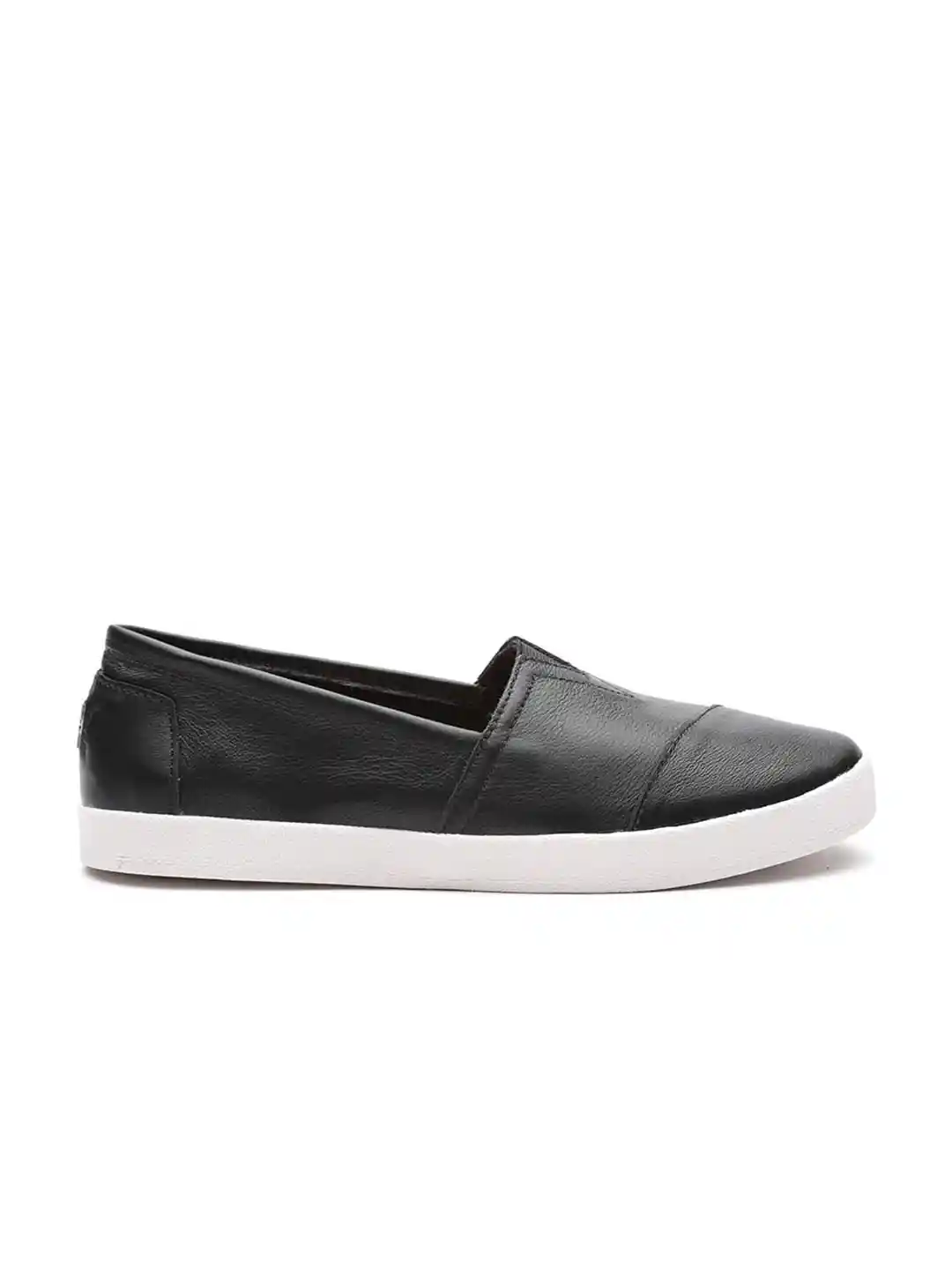 Buy TOMS Women Black Leather Slip-On Sneakers Casual Shoes for