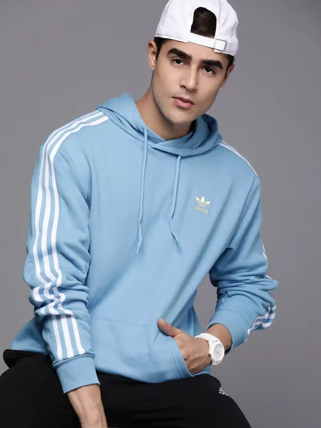 Mens Hoodie Light Blue Adidas Sweater Buy ADIDAS Originals Men