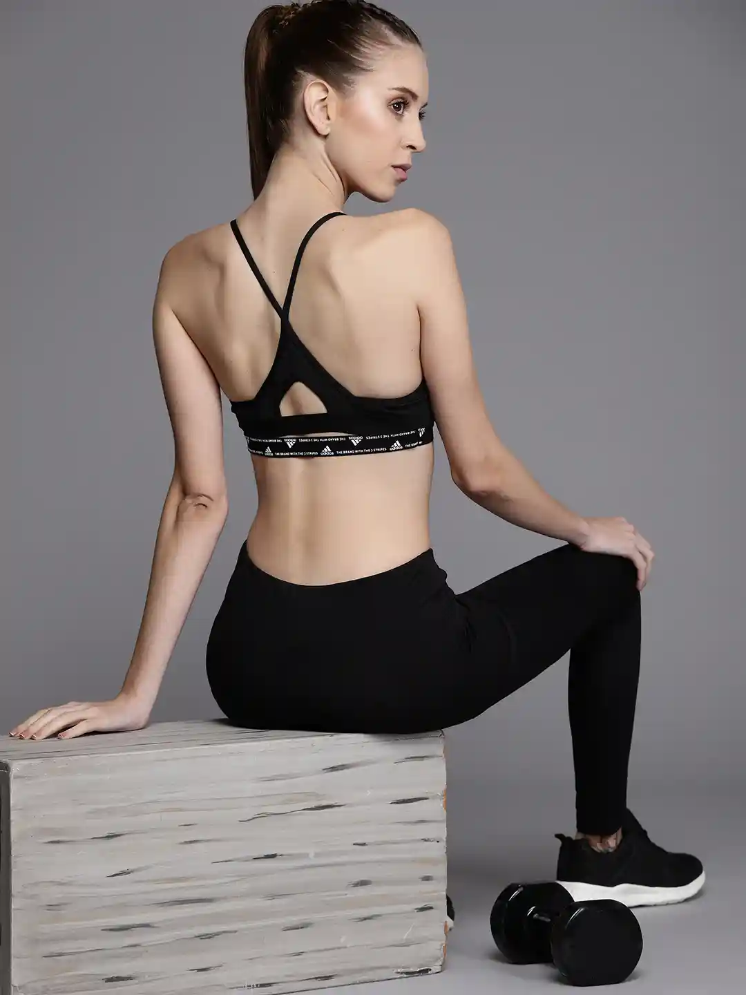 Buy ADIDAS Black Brand Logo Lightly Padded Aeroreact Training