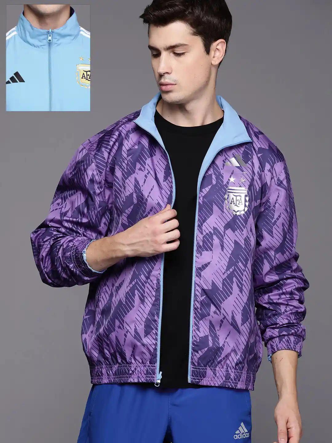 Buy ADIDAS Men Blue Purple FIFA WC22 Football AFA Anthem