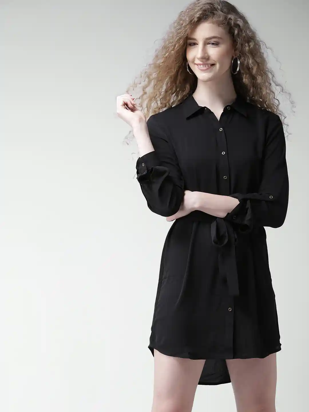 Buy FOREVER 21 Women Black Solid Shirt Dress Dresses for Women