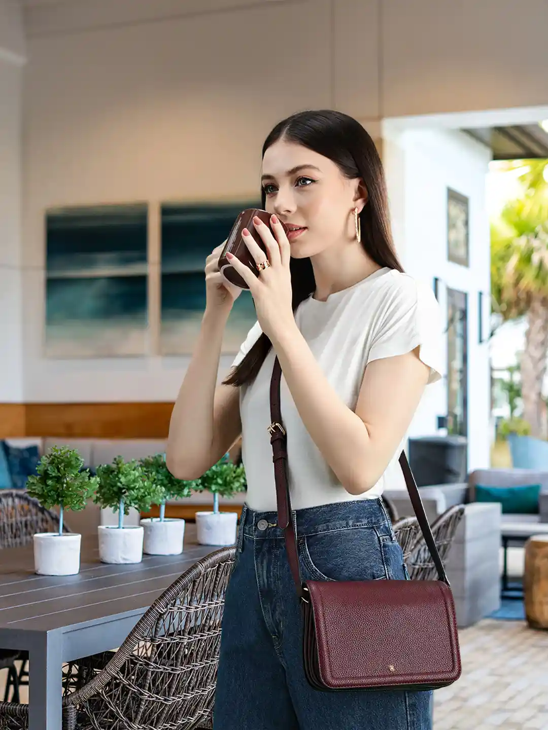 Buy Accessorize London Women's Faux Leather Tara Triple Sling Bag